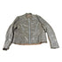 Vintage 1980s Sears Grey Leather Café Racer Jacket Men&