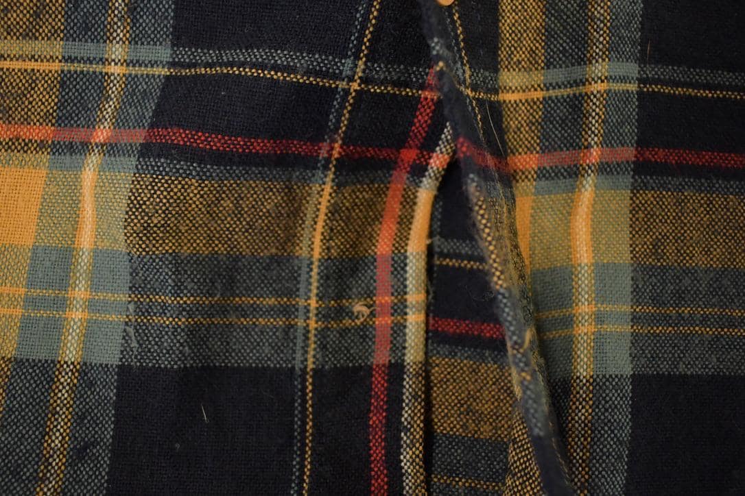 Vintage 1980s Sears Plaid Lined Button Up Shirt Men's L from propervintagecanada