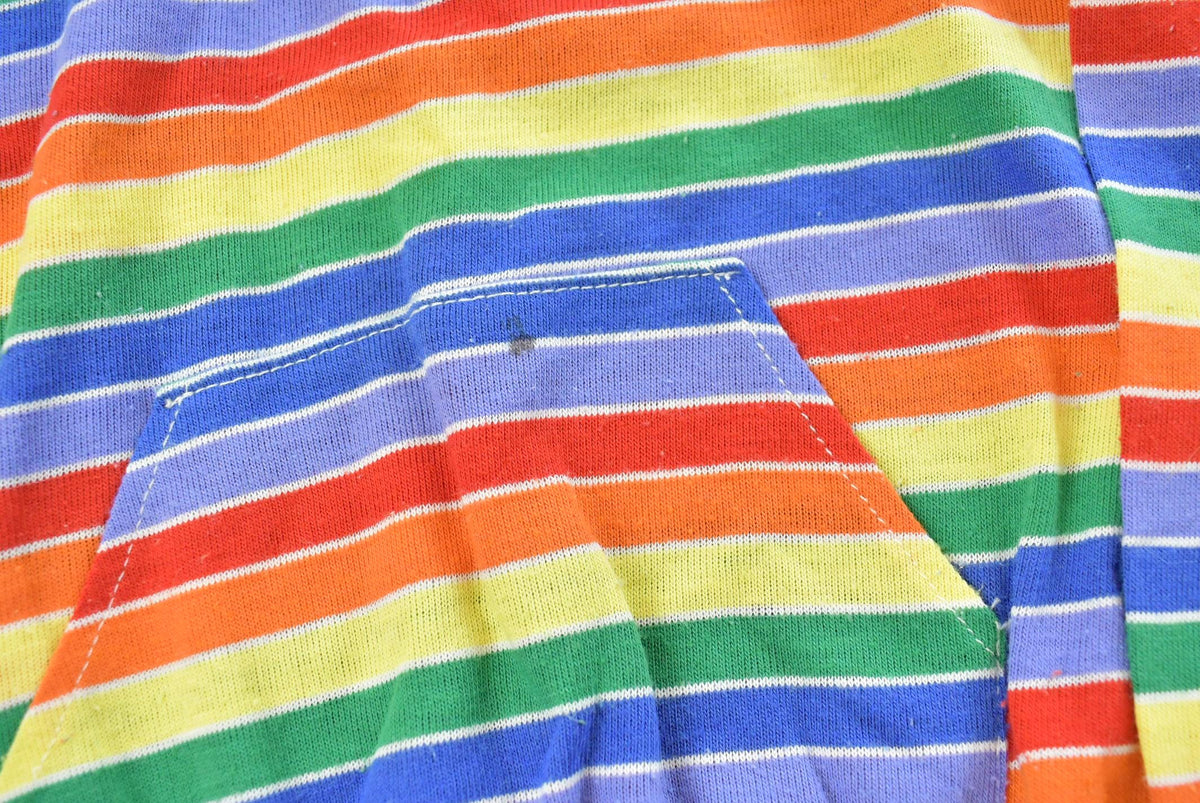 Vintage 1980s Sears Striped Rugby Polo Collared Sweatshirt Youth 6 from propervintagecanada