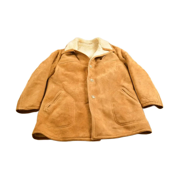 Vintage 1980s Sears The Leather Shearling Jacket Men's Large from propervintagecanada