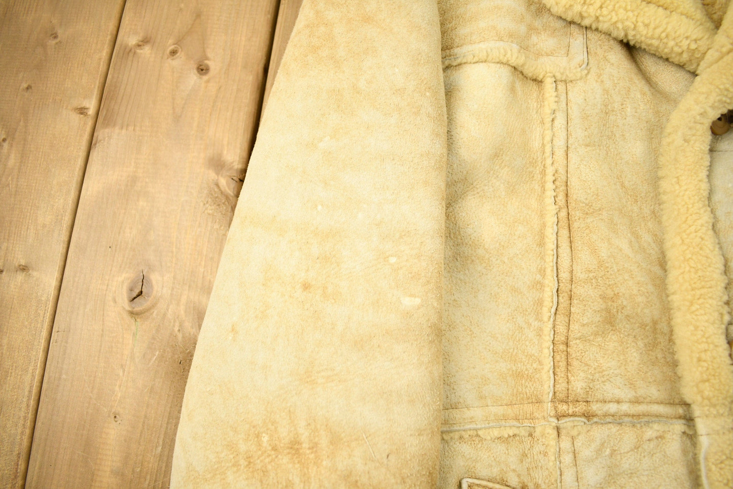 Vintage 1980s Sears The Mens Store Shearling Jacket Men's Large from propervintagecanada