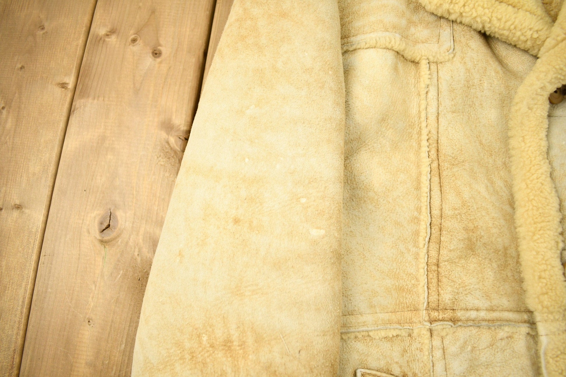 Vintage 1980s Sears The Mens Store Shearling Jacket Men's Large from propervintagecanada