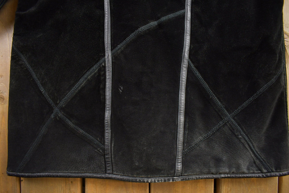 Vintage 1980s Sequence Authentic Black Shearling Fur Jacket from propervintagecanada