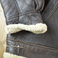 Vintage 1980s Shearling Bomber Jacket Real Leather and Wool from propervintagecanada
