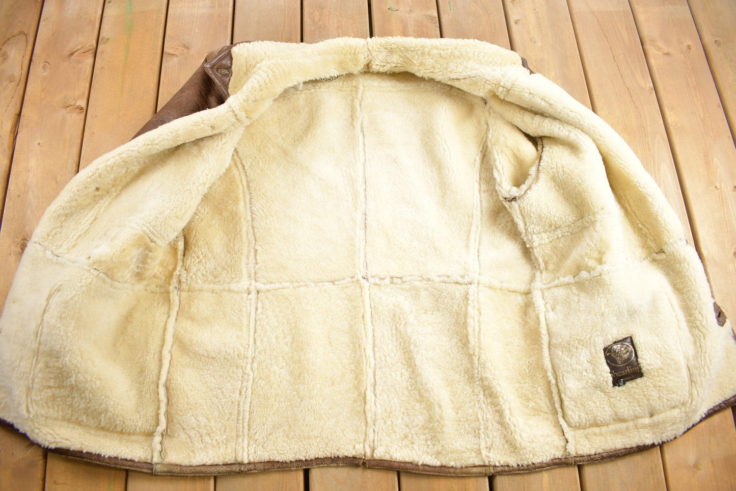 Vintage 1980s Shearling Leather Coat Size 52 from propervintagecanada
