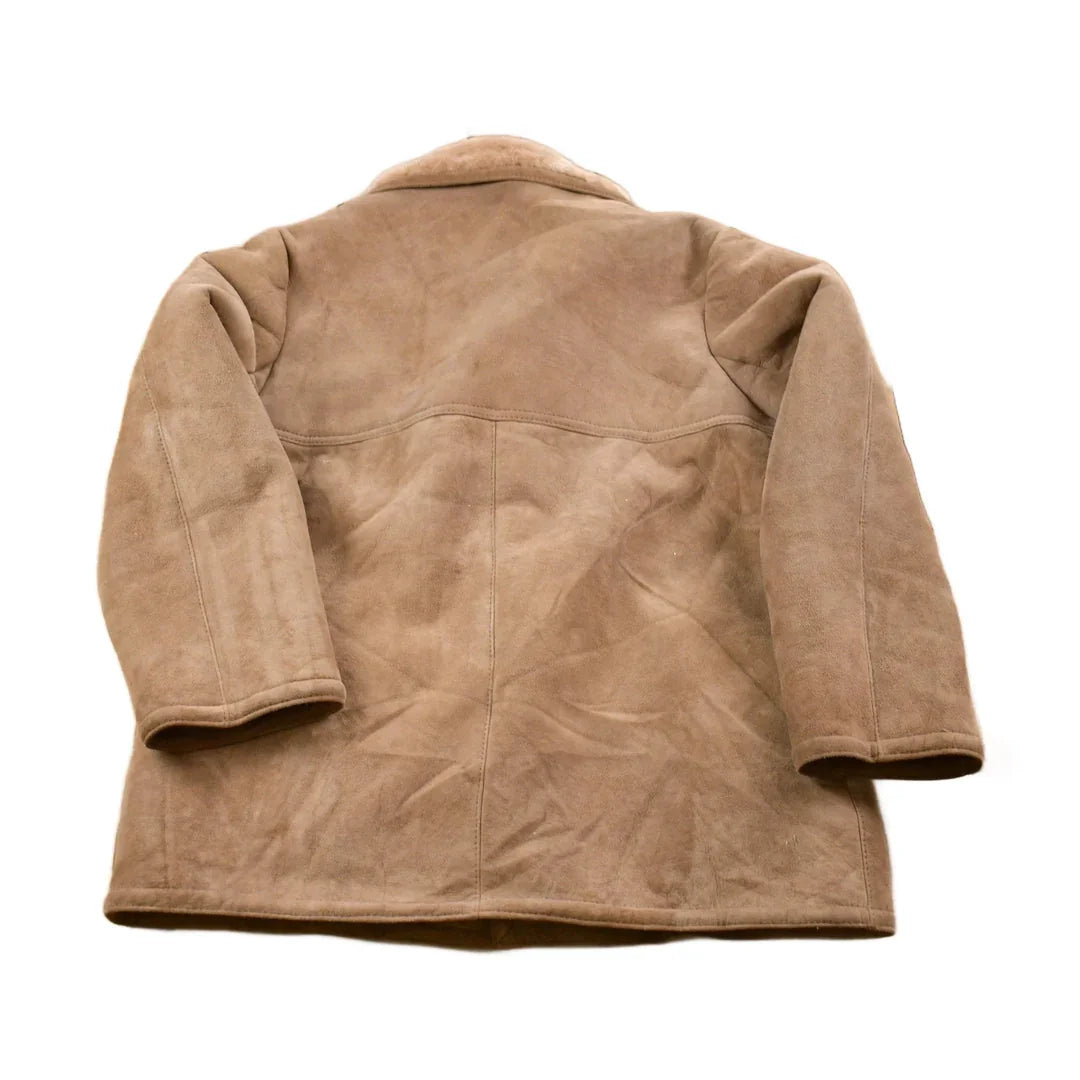 Vintage 1980s Shearling Leather Jacket Men's Large from propervintagecanada