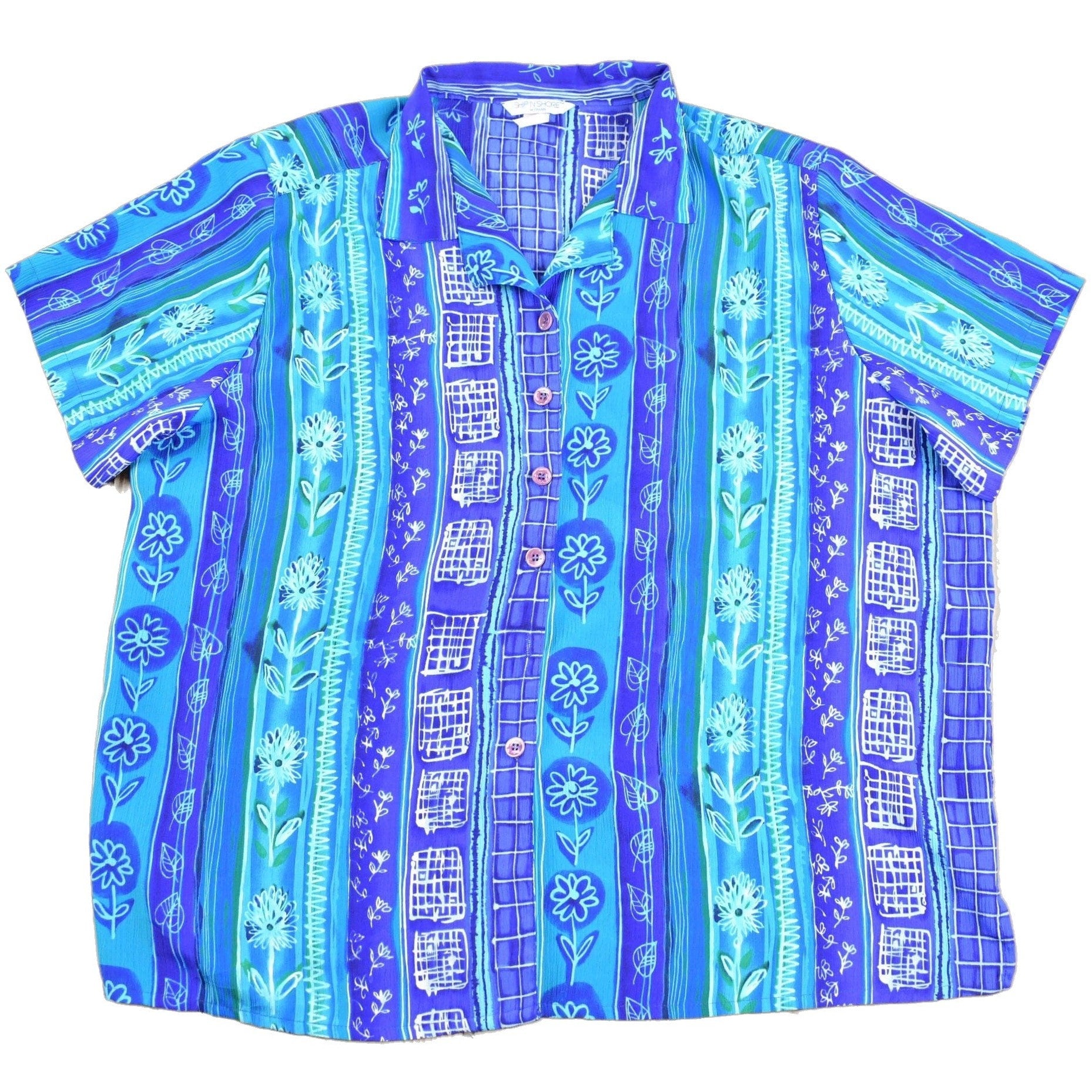 Vintage 1980s Ship n Shore Womens Button Up Shirt Men's XL from propervintagecanada