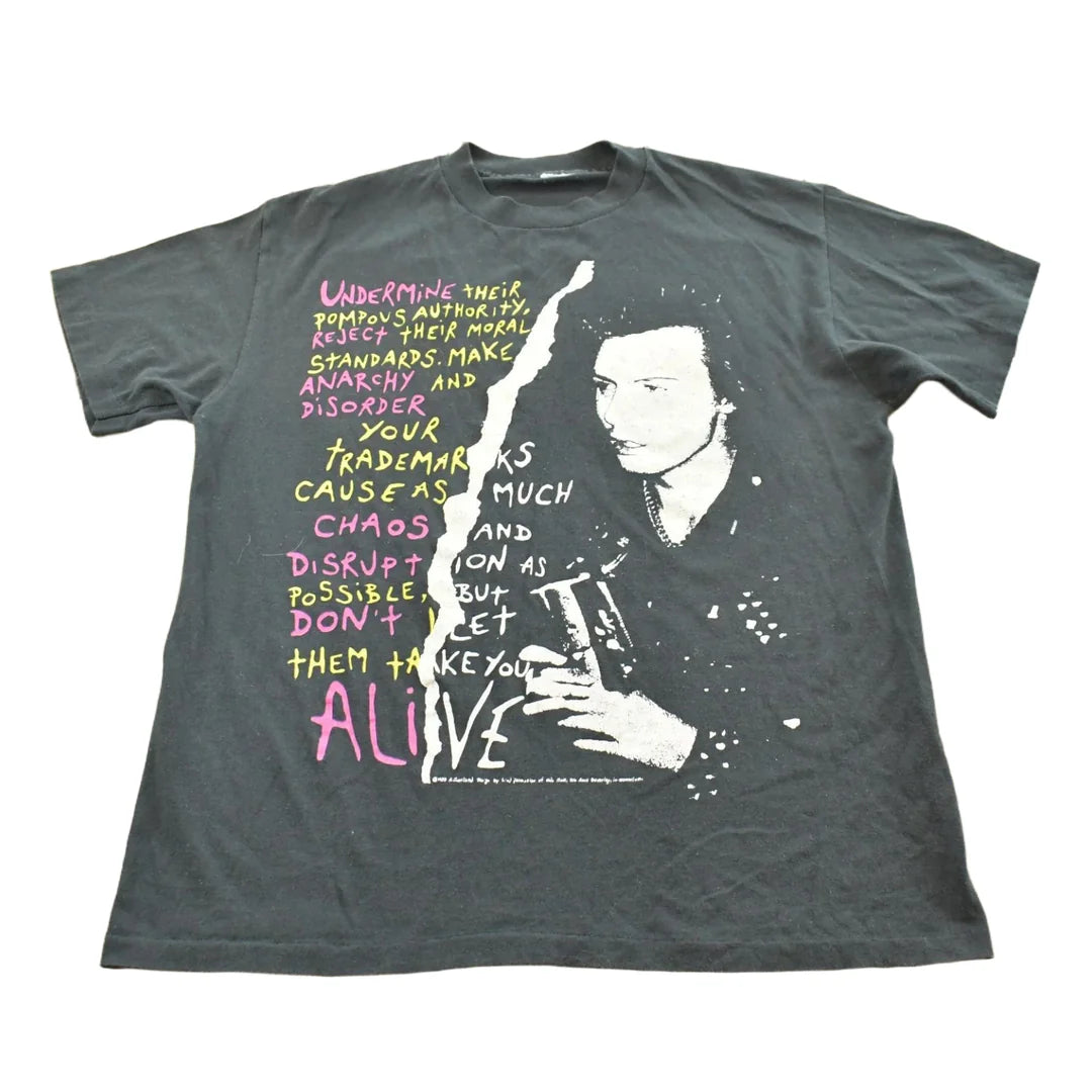 Vintage 1980s Sid Vicious Don't Let Them Take You Alive T-shirt Mens M from propervintagecanada