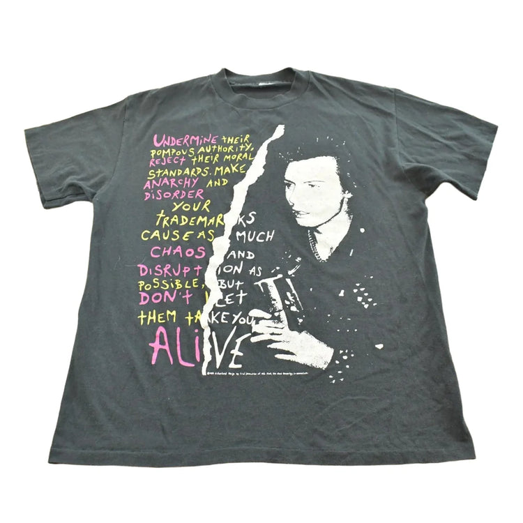 Vintage 1980s Sid Vicious Don't Let Them Take You Alive T-shirt Mens M from propervintagecanada