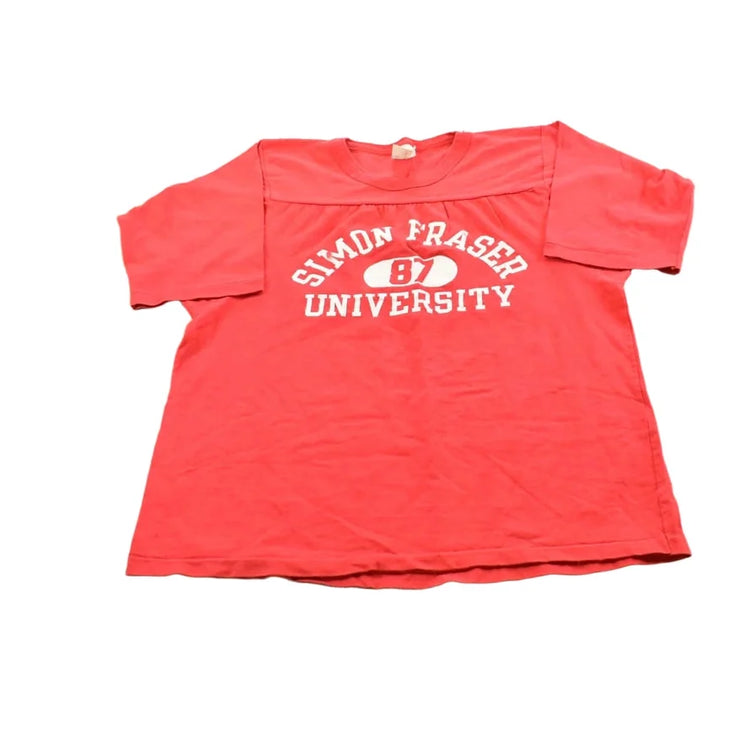 Vintage 1980s Simon Fraser University Three Quarter Sleeve Jersey T-Shirt Men's L from propervintagecanada