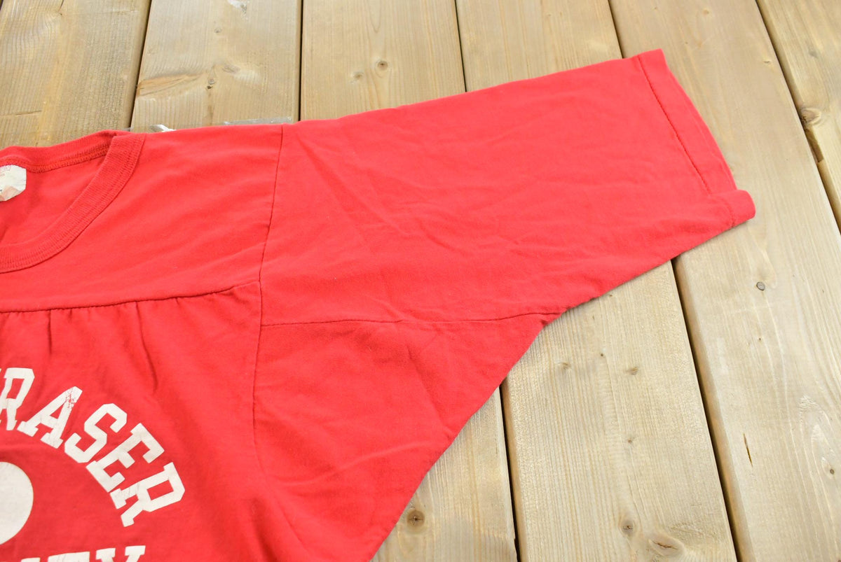 Vintage 1980s Simon Fraser University Three Quarter Sleeve Jersey T-Shirt Men's L from propervintagecanada