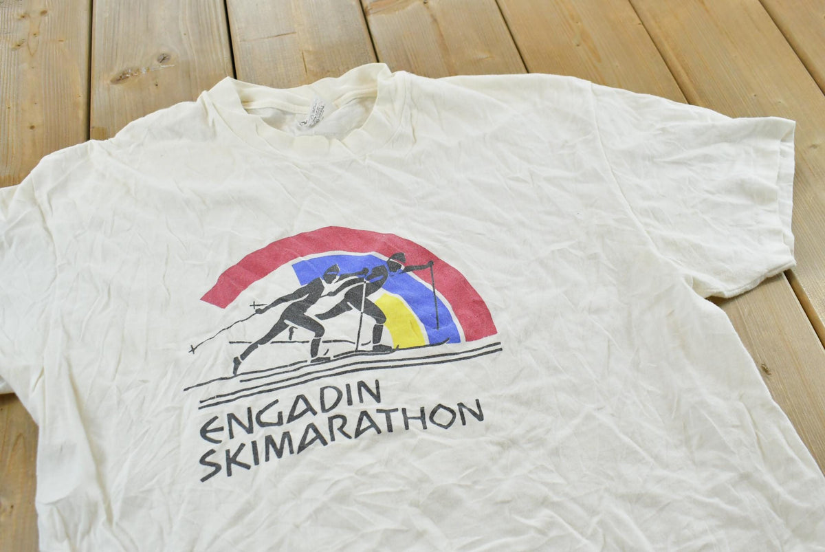Vintage 1980s Ski Marathon T-Shirt Men's L from propervintagecanada