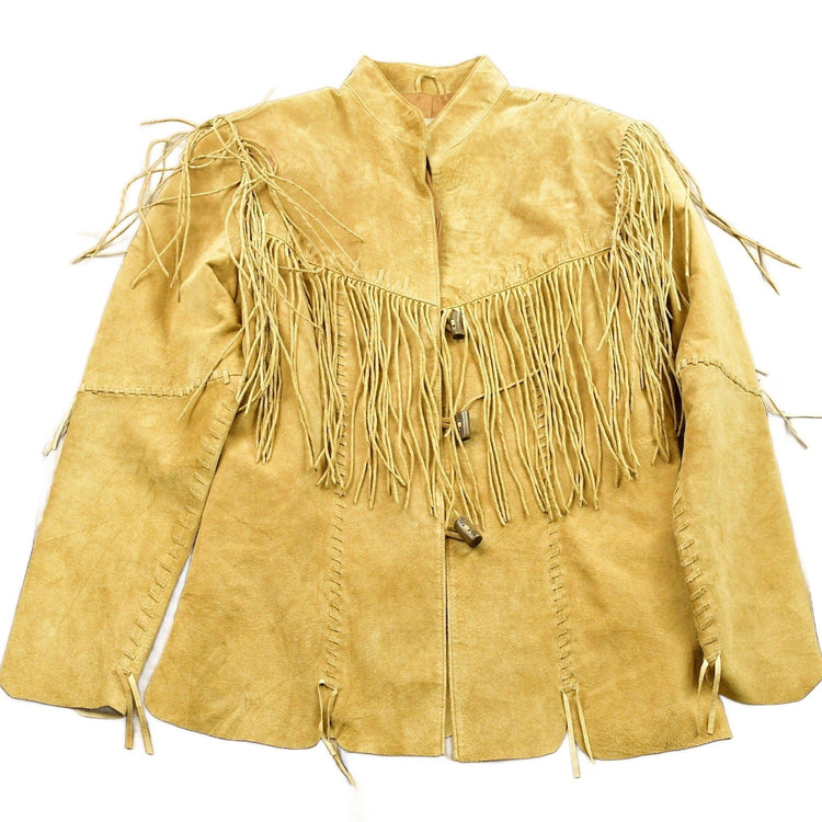 Vintage 1980s Skully Fringe Leather Jacket Women's S from propervintagecanada