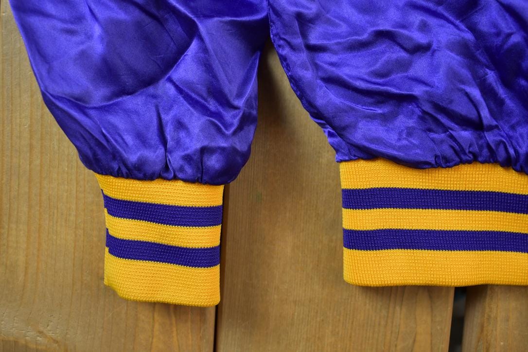 Vintage 1980s Skyline Blank Satin Varsity Jacket Men's Large from propervintagecanada