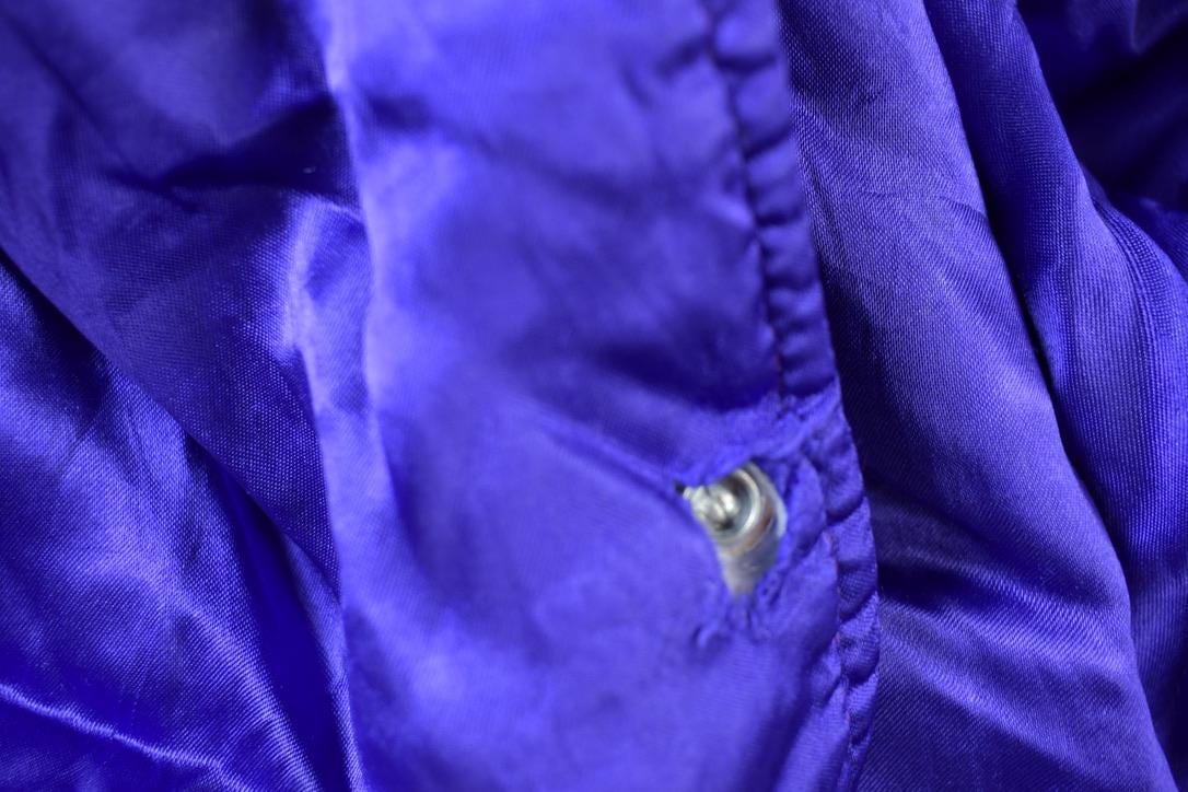 Vintage 1980s Skyline Blank Satin Varsity Jacket Men's Large from propervintagecanada