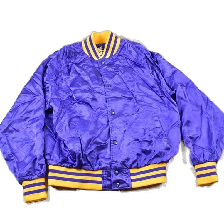 Vintage 1980s Skyline Blank Satin Varsity Jacket Men's Large from propervintagecanada