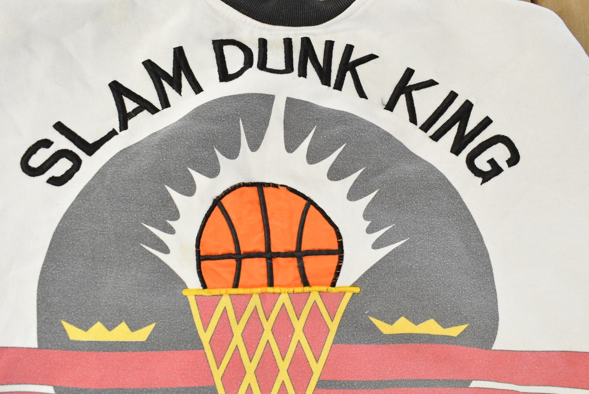 Vintage 1980s Slam Dunk Basketball Patchwork Crewneck Sweatshirt Men's Medium from propervintagecanada