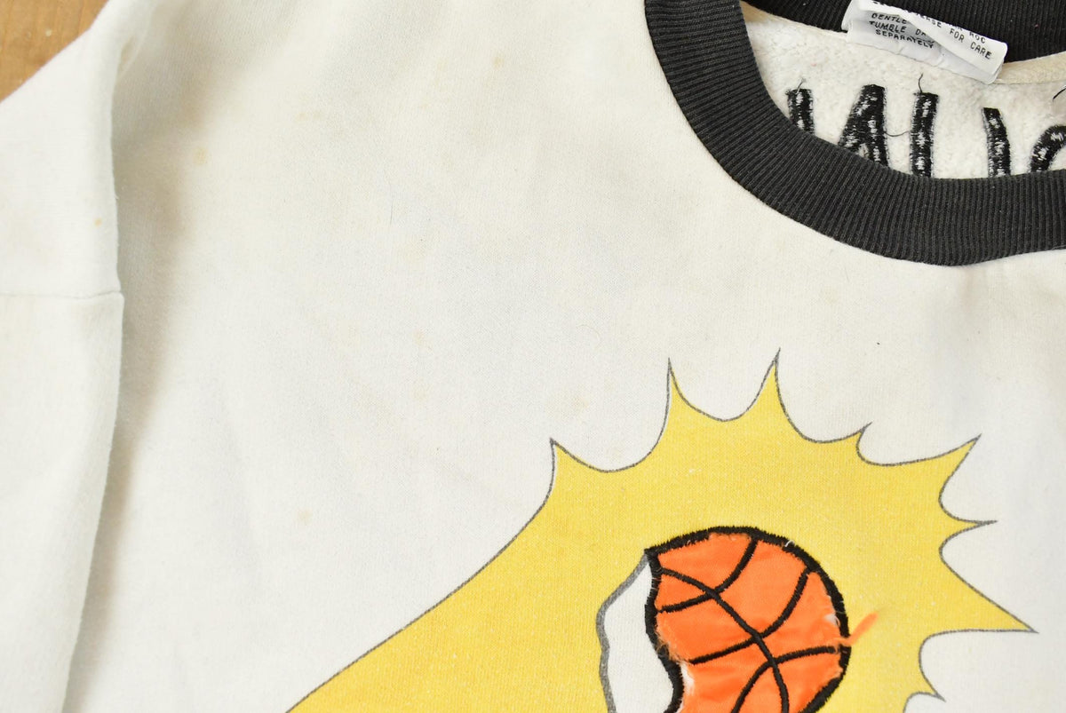 Vintage 1980s Slam Dunk Basketball Patchwork Crewneck Sweatshirt Men's Medium from propervintagecanada