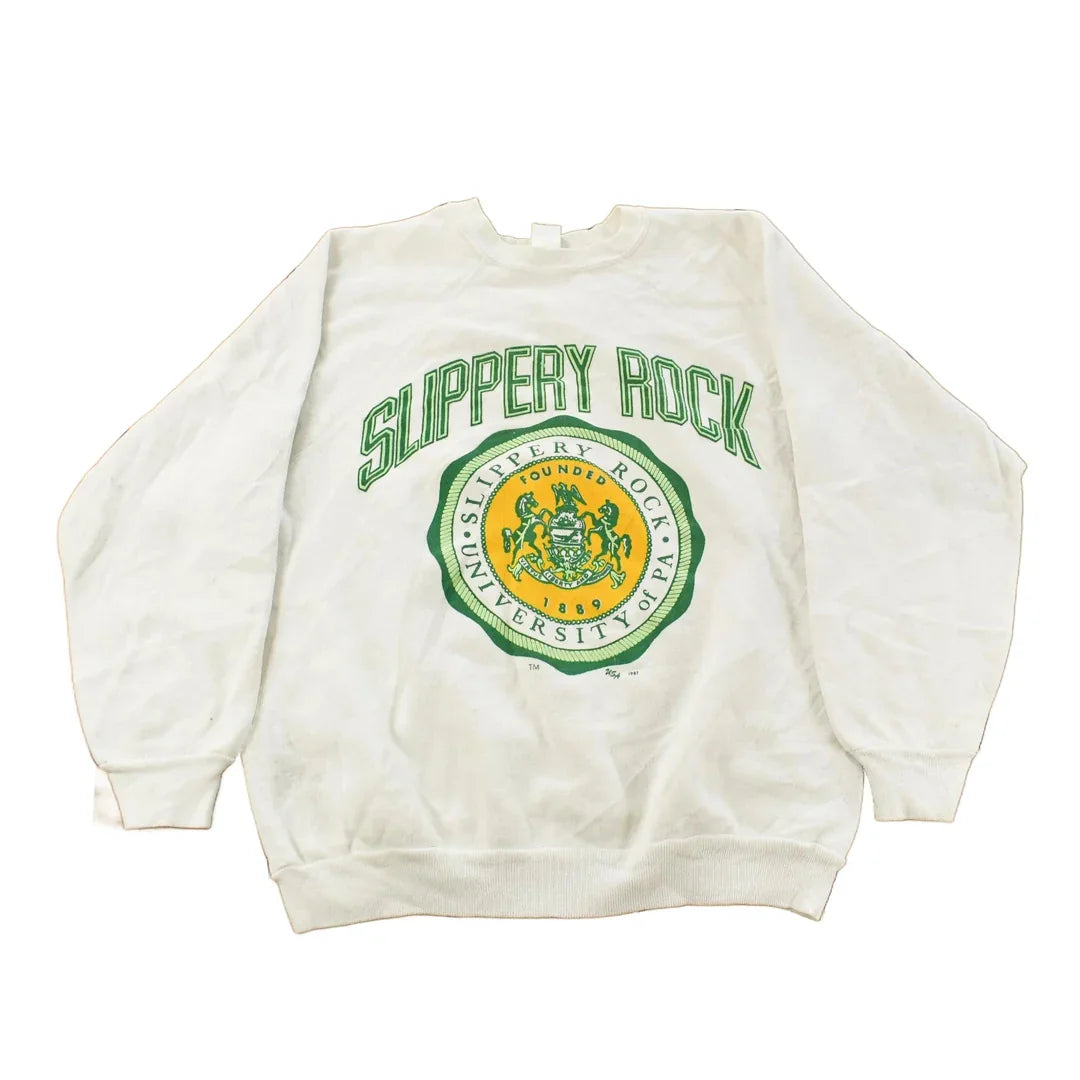 Vintage 1980s Slippery Rock University Crewneck Sweatshirt Men's Medium / NCAA Sweatshirt / Collegiate / Americana from propervintagecanada