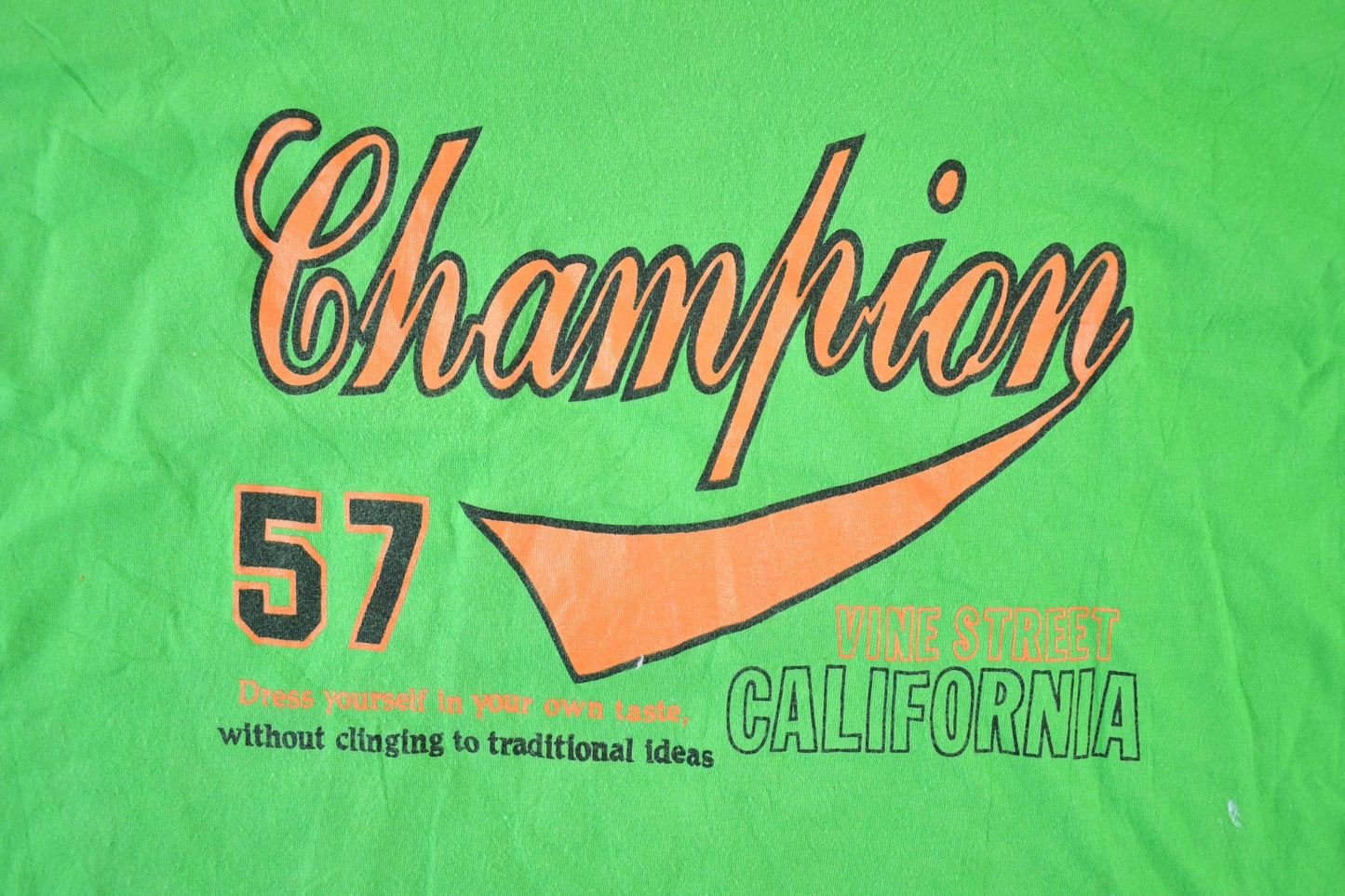 Vintage 1980s Souvenir Single Stitch Champion Vine Street Graphic Print T-Shirt Made In USA Men's Large