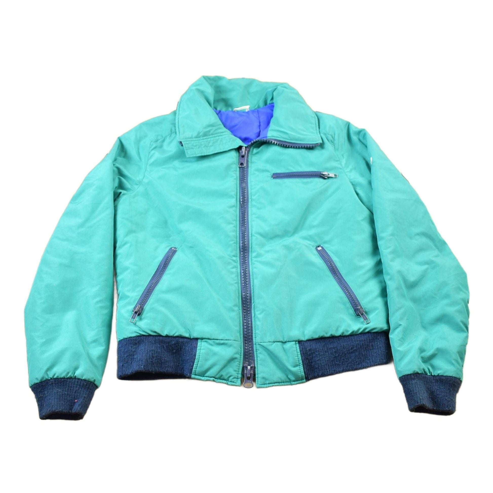 Vintage 1980s Sports B Mint Green Full Zip Windbreaker Jacket Men's Small from propervintagecanada
