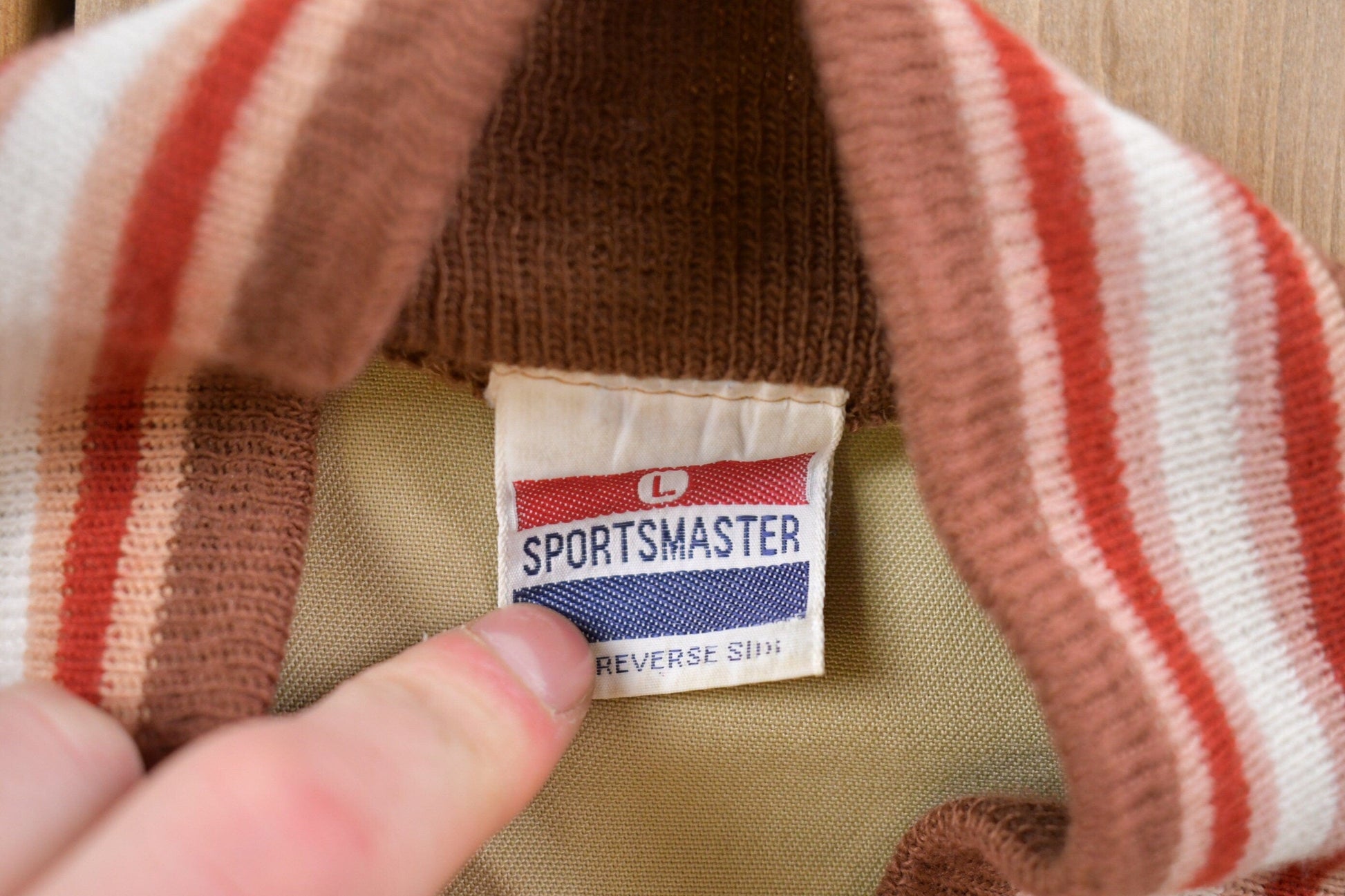 Vintage 1980s Sportswear Canvas Full Zip Bomber Jacket Men's Large from propervintagecanada