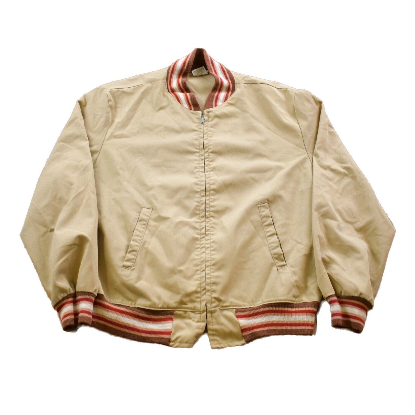 Vintage 1980s Sportswear Canvas Full Zip Bomber Jacket Men's Large from propervintagecanada