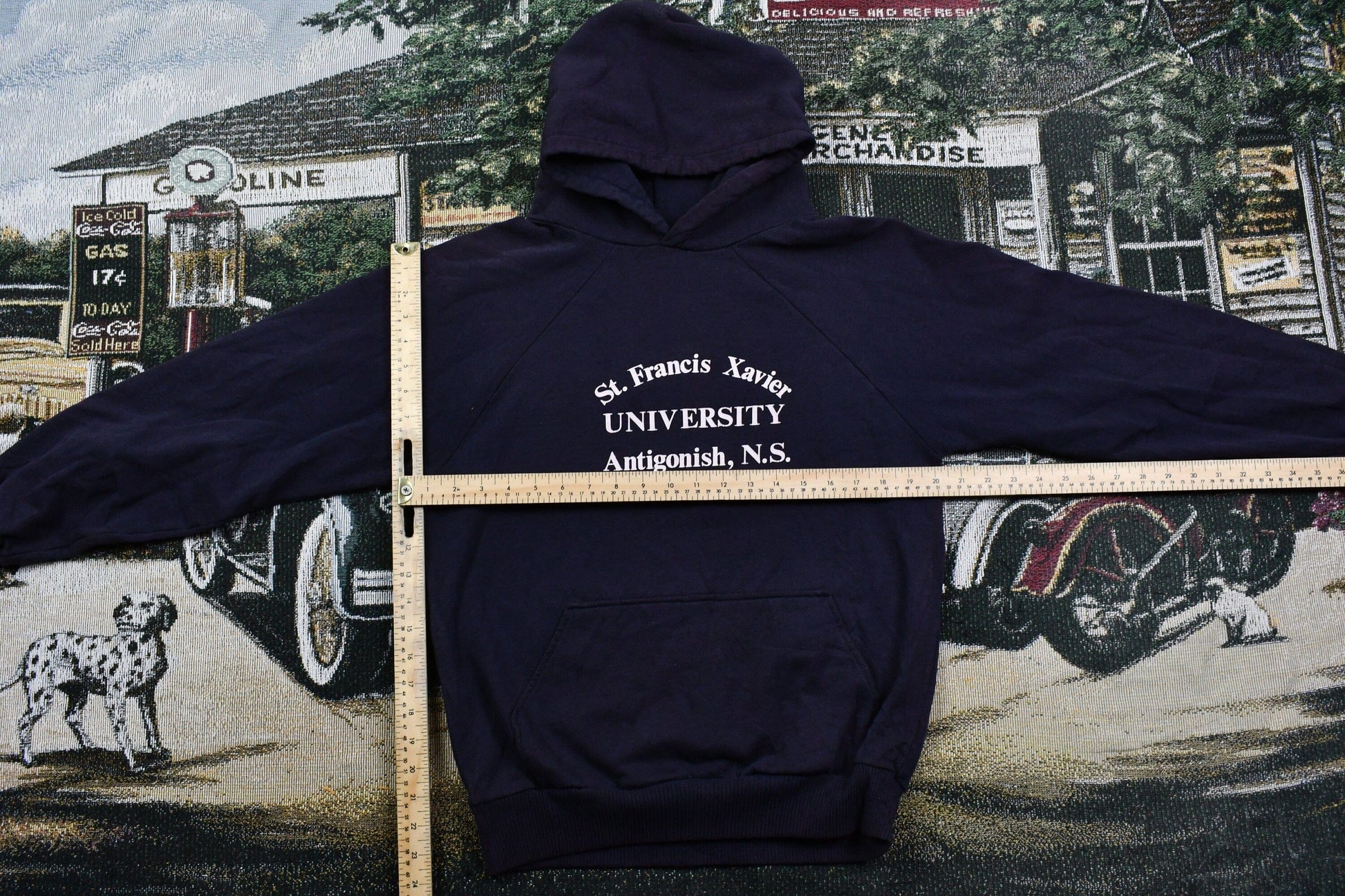 Vintage 1980s St Francis Xavier University Graphic Raglan Hoodie Men's S from propervintagecanada