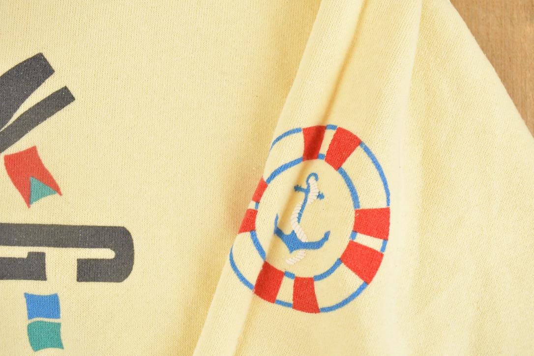 Vintage 1980s ST Maarten Sailing Competition Souvenir Crewneck Sweatshirt Men's L / 80's Tourist Vacation Graphic Sweater from propervintagecanada