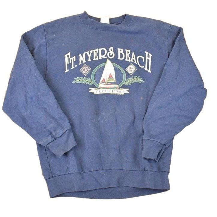 Vintage 1980s St Myers Beach Florida Graphic Print Crewneck Sweatshirt Men's L from propervintagecanada