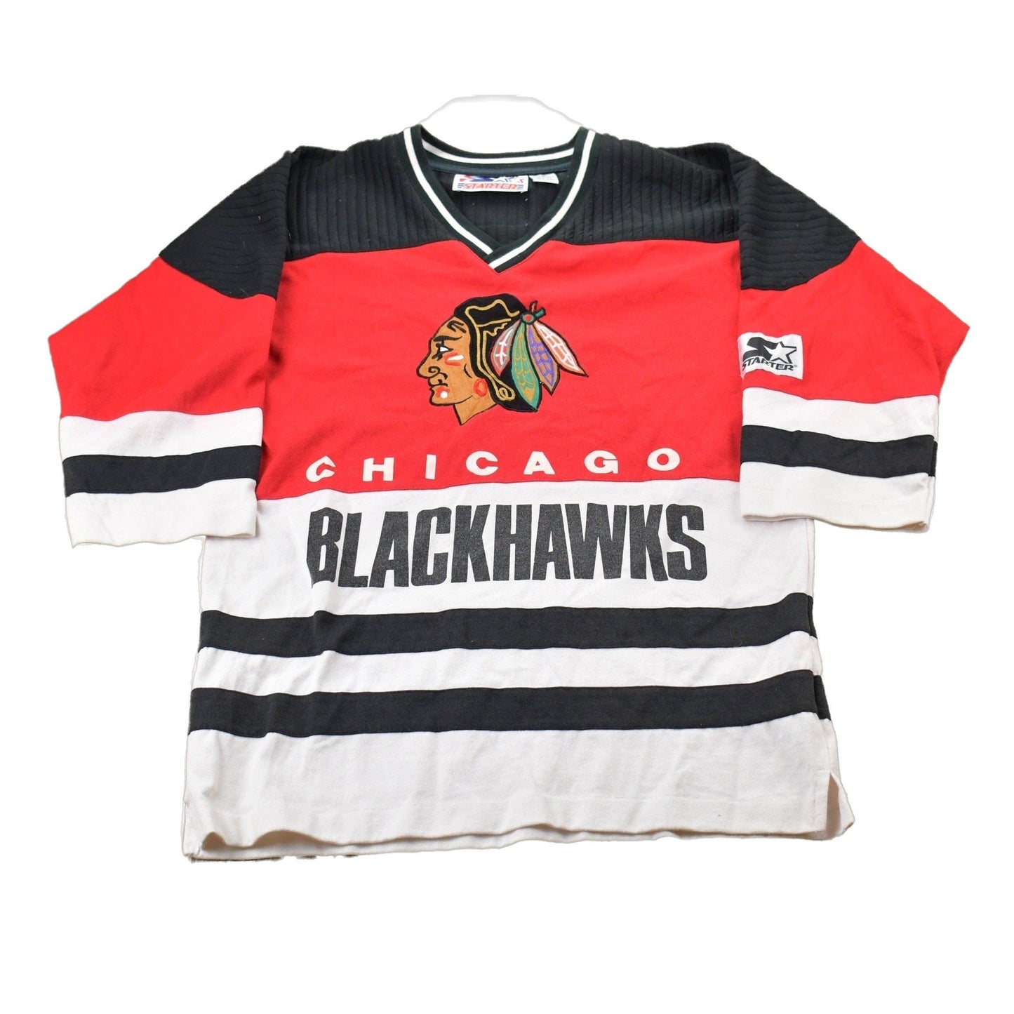 Vintage 1980s Starter Chicago Blackhawks NHL Jersey Sweatshirt Men's Small from propervintagecanada