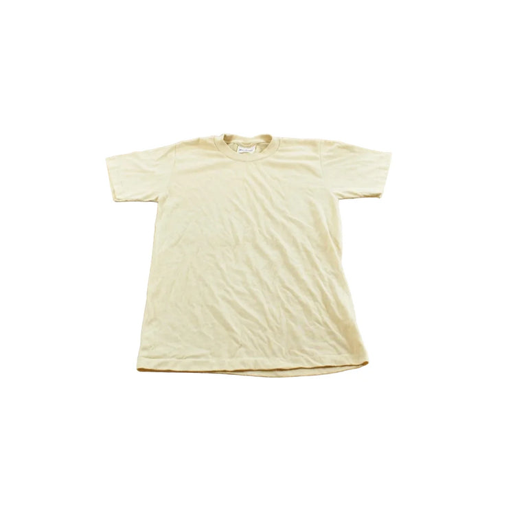 Vintage 1980s Stedman Blank Beige T-Shirt Men's XS from propervintagecanada