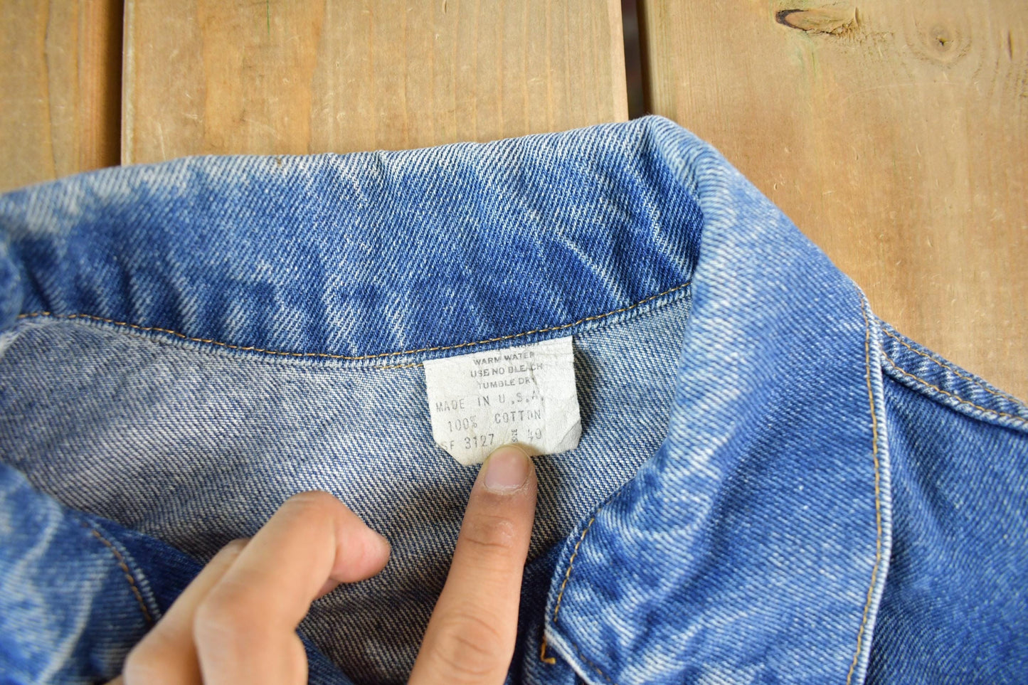 Vintage 1980s Steel Denim Jean Trucker Jacket Men's Small from propervintagecanada