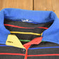 Vintage 1980s Striped Quarter Button Souvenir Crewneck Sweatshirt Men's XL from propervintagecanada