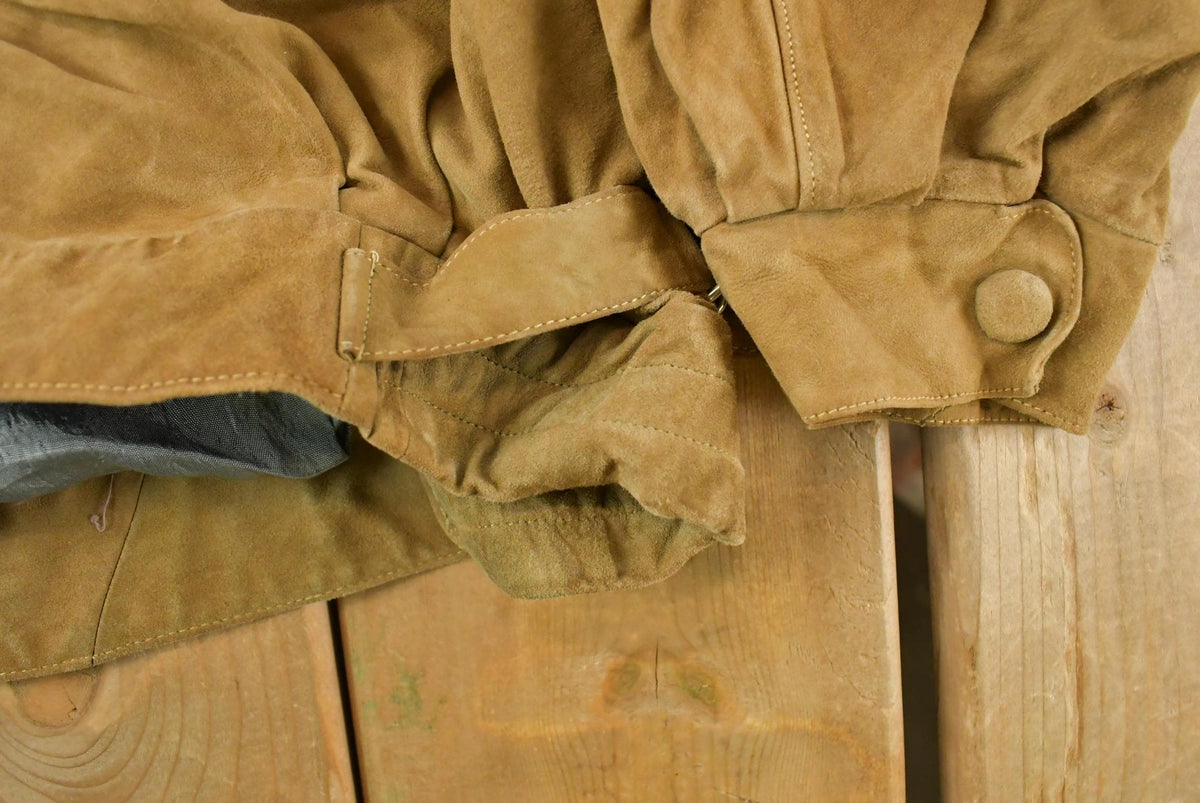 Vintage 1980s Suede Leather Jacket Women's L from propervintagecanada