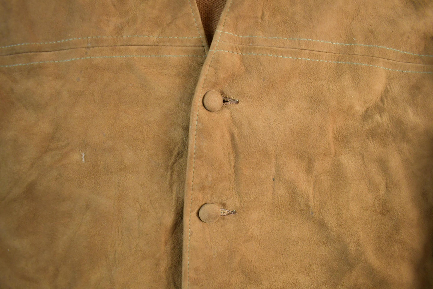 Vintage 1980s Suede Leather Knit Cardigan Sweater Men's Small from propervintagecanada