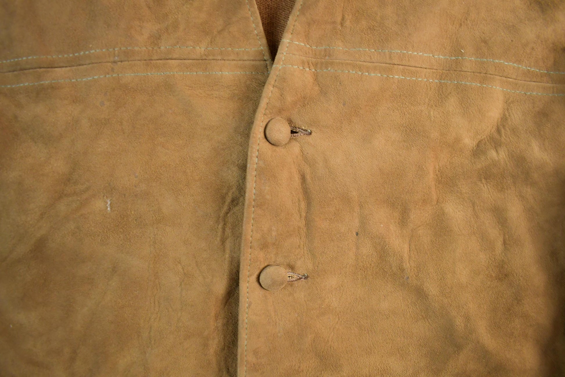 Vintage 1980s Suede Leather Knit Cardigan Sweater Men's Small from propervintagecanada