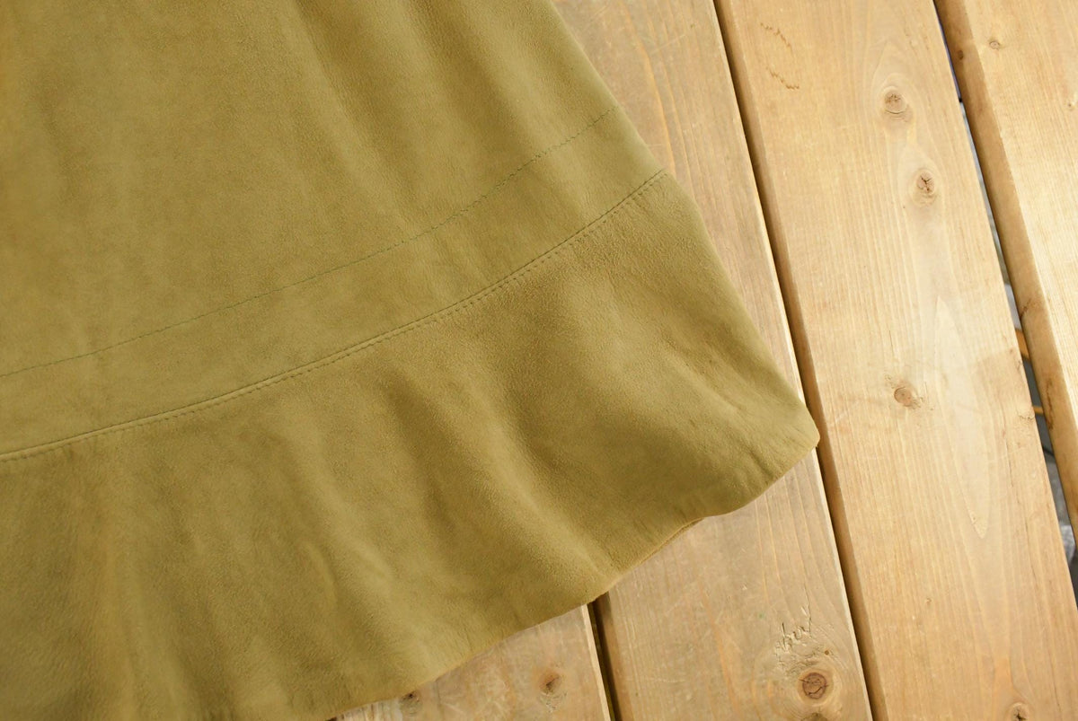 Vintage 1980s Suede Leather Midi Skirt Women's 28 from propervintagecanada