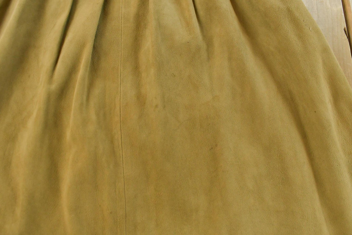 Vintage 1980s Suede Leather Midi Skirt Women's 28 from propervintagecanada