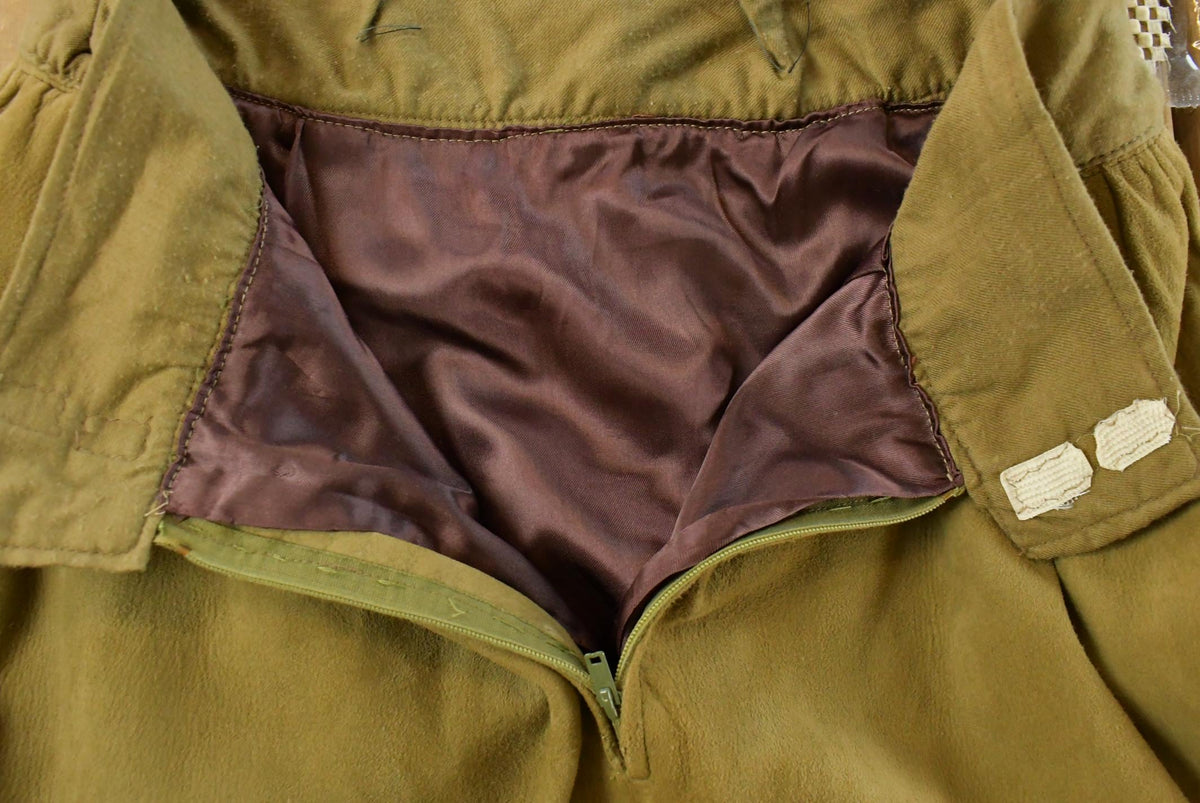 Vintage 1980s Suede Leather Midi Skirt Women's 28 from propervintagecanada