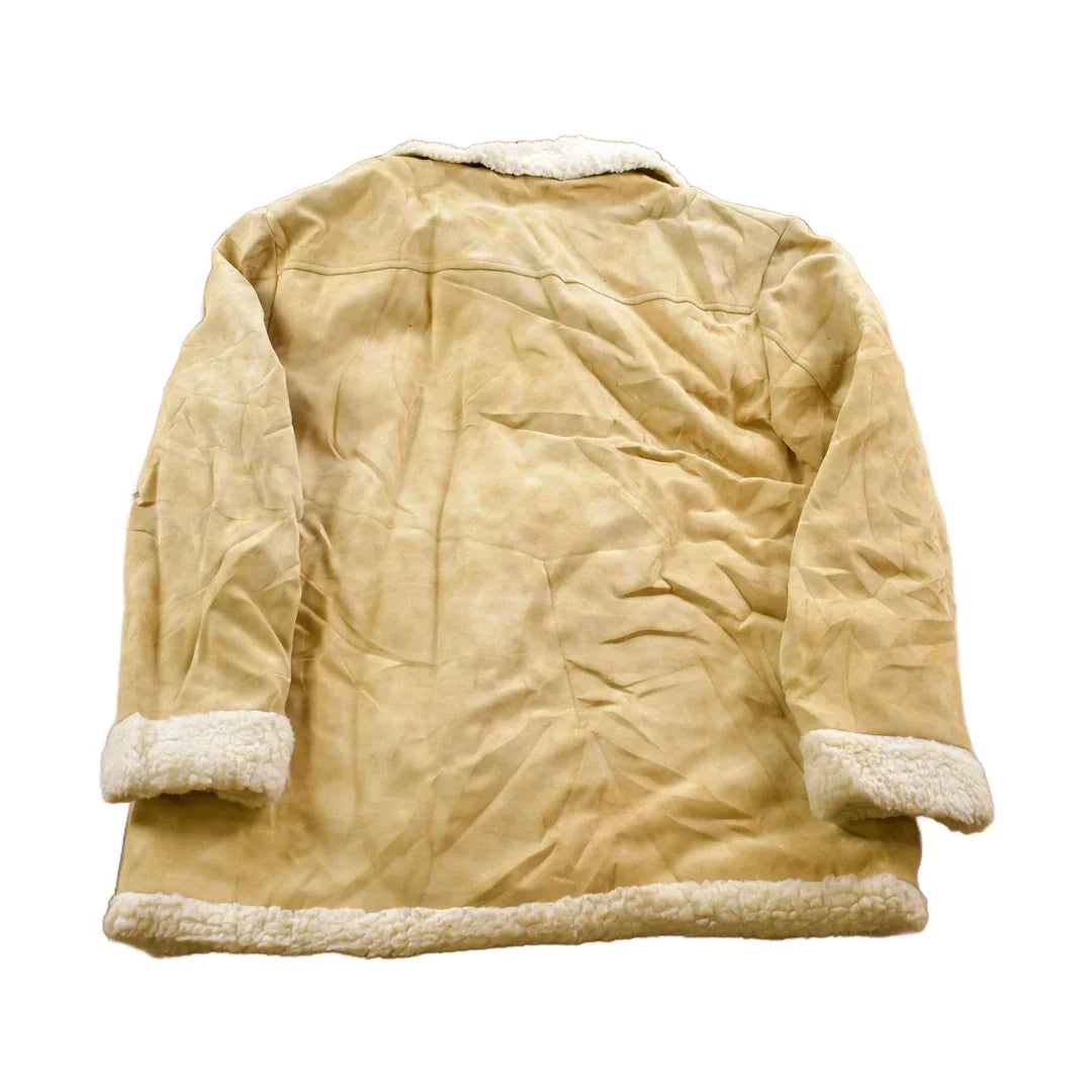 Vintage 1980s Suede Leather Shearling Jacket from propervintagecanada