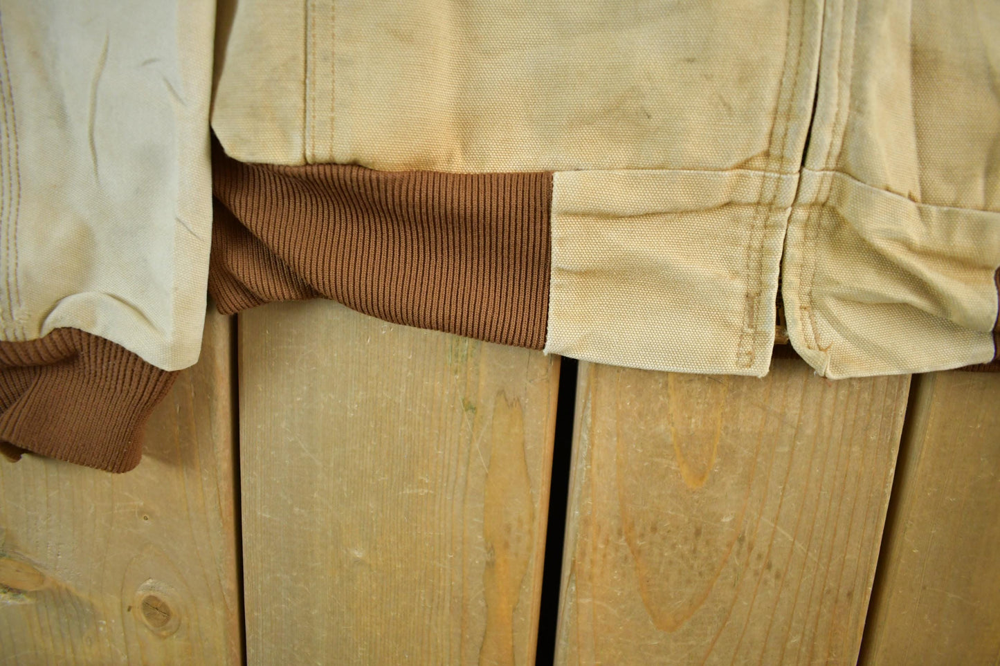 Vintage 1980s Sun Faded Carhartt Canvas Hooded Jacket Men's XL from propervintagecanada