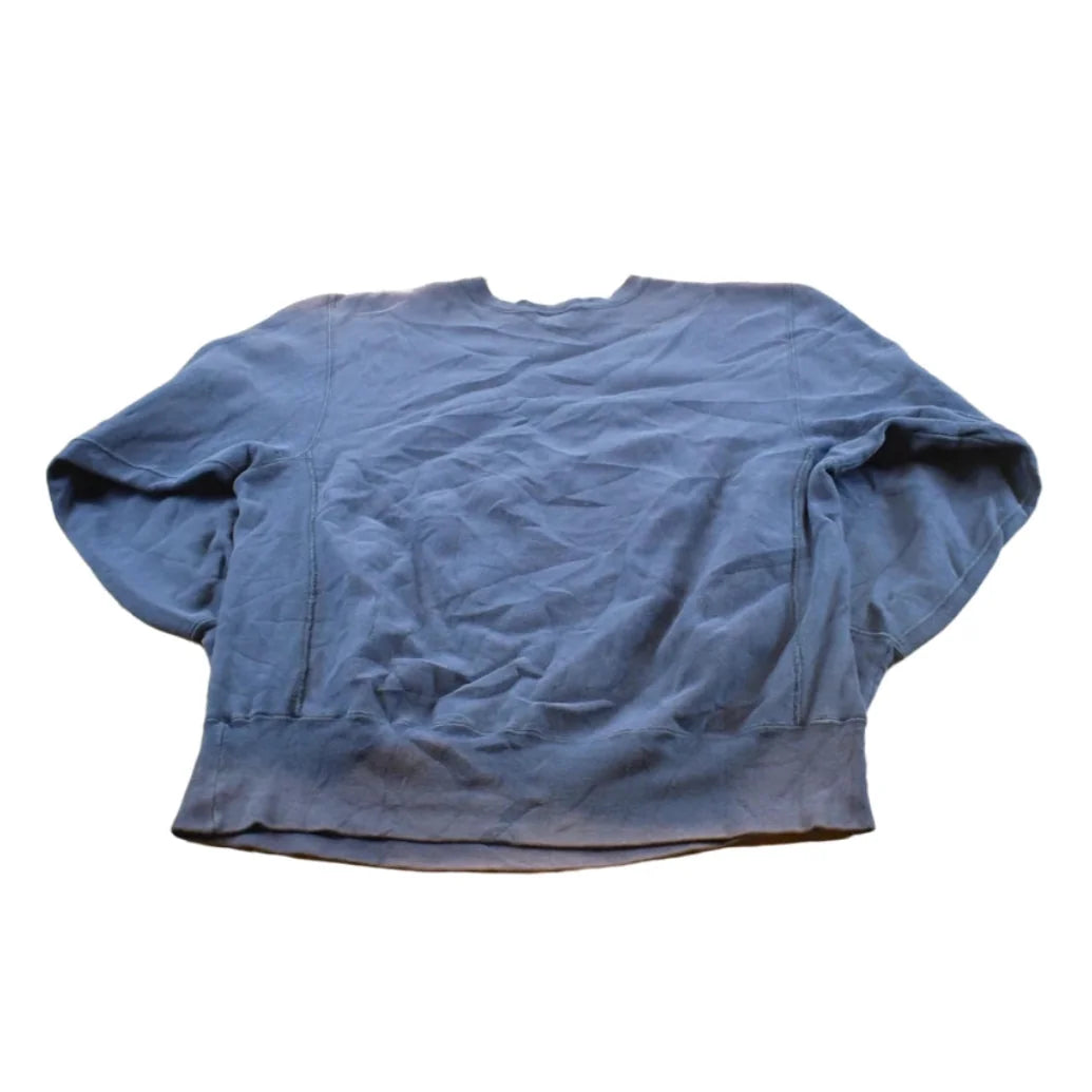 Vintage 1980s Sun Faded Champion Blank Blue Reverse Weave Warm Up Sweatshirt Men's L / Made in USA / 80s Streetwear from propervintagecanada