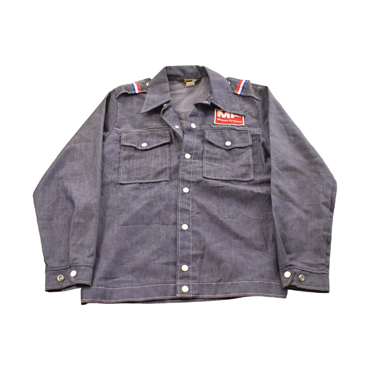 Vintage 1980s Swingster Denim Pearl Snap Button Up Shirt Men's M from propervintagecanada