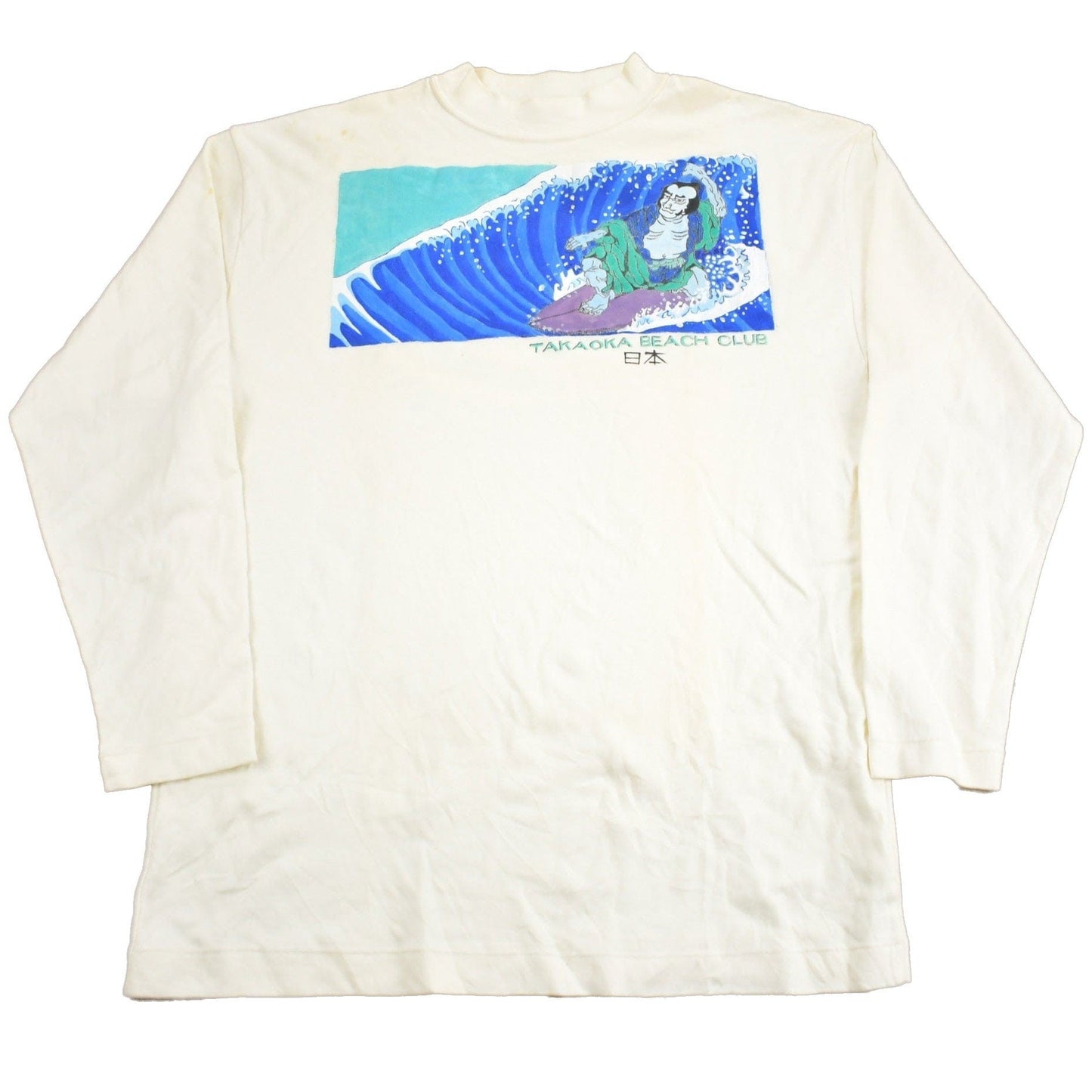 Vintage 1980s Takaoka Beach Club Surfing Graphic Souvenir T Shirt Men's Medium from propervintagecanada