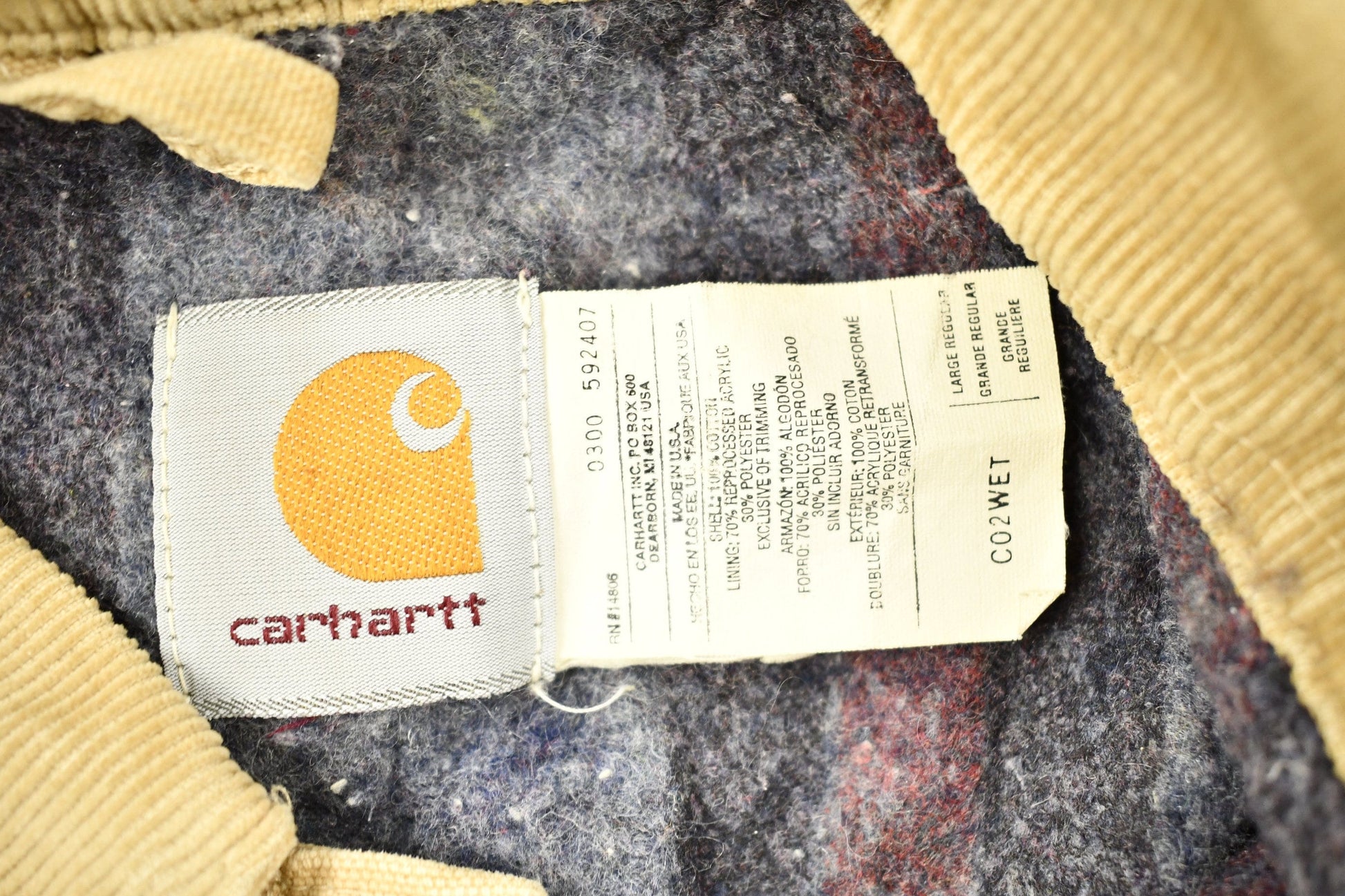 Vintage 1980s Tan Carhartt Chore Coat Men's Large from propervintagecanada