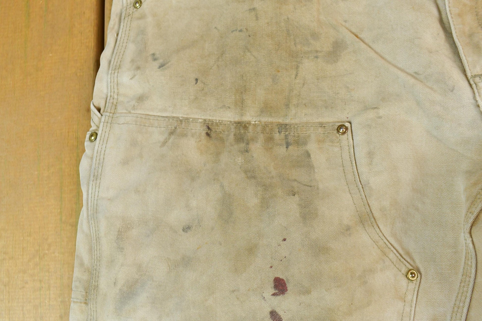 Vintage 1980s Tan Carhartt Double Knee Work Pants Men's 40 x 26 from propervintagecanada