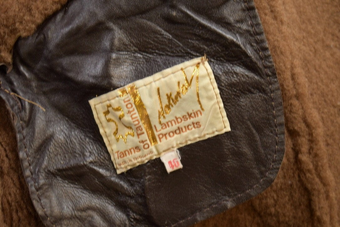 Vintage 1980s Tanns Of Taunton Lambskin Fur Lined Jacket Men's Medium from propervintagecanada