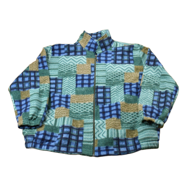 Vintage 1980s Teddi All Over Print Full Zip Fleece Sweater Men's 2XL from propervintagecanada