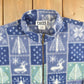 Vintage 1980s Teddi All Over Print Full Zip Fleece Sweater Men's Large from propervintagecanada